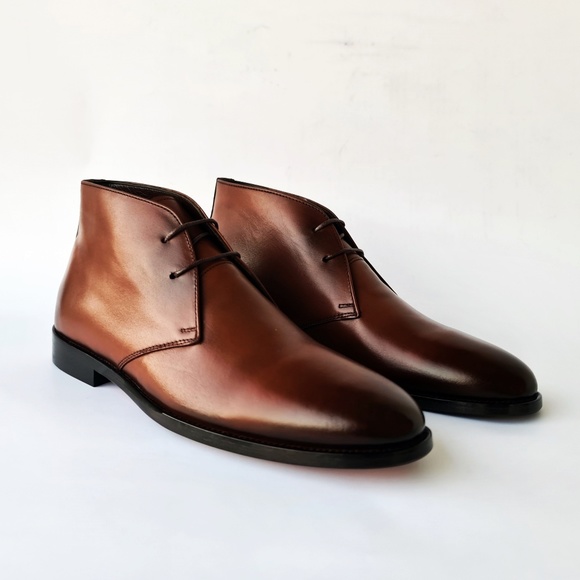 Premium Leather Brown Chukka Boots, Mens Lace-up Ankle Boots, Hand-Stitched Sole main image 6
